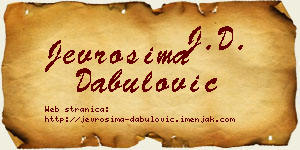 Jevrosima Dabulović vizit kartica